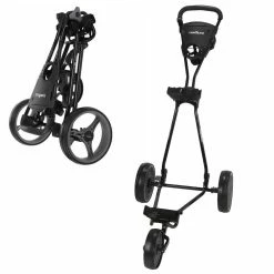 Caddymatic Golf Continental 3 Wheel Folding Golf Push/Pull Cart Black
