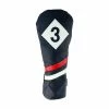 Ram Golf Premium Vintage Style PU Leather Headcovers, Retro Black, 3 Wood
