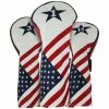 Ram Golf USA Stars And Stripes PU Leather Headcover Set - Driver, #3 Wood, Hybrid