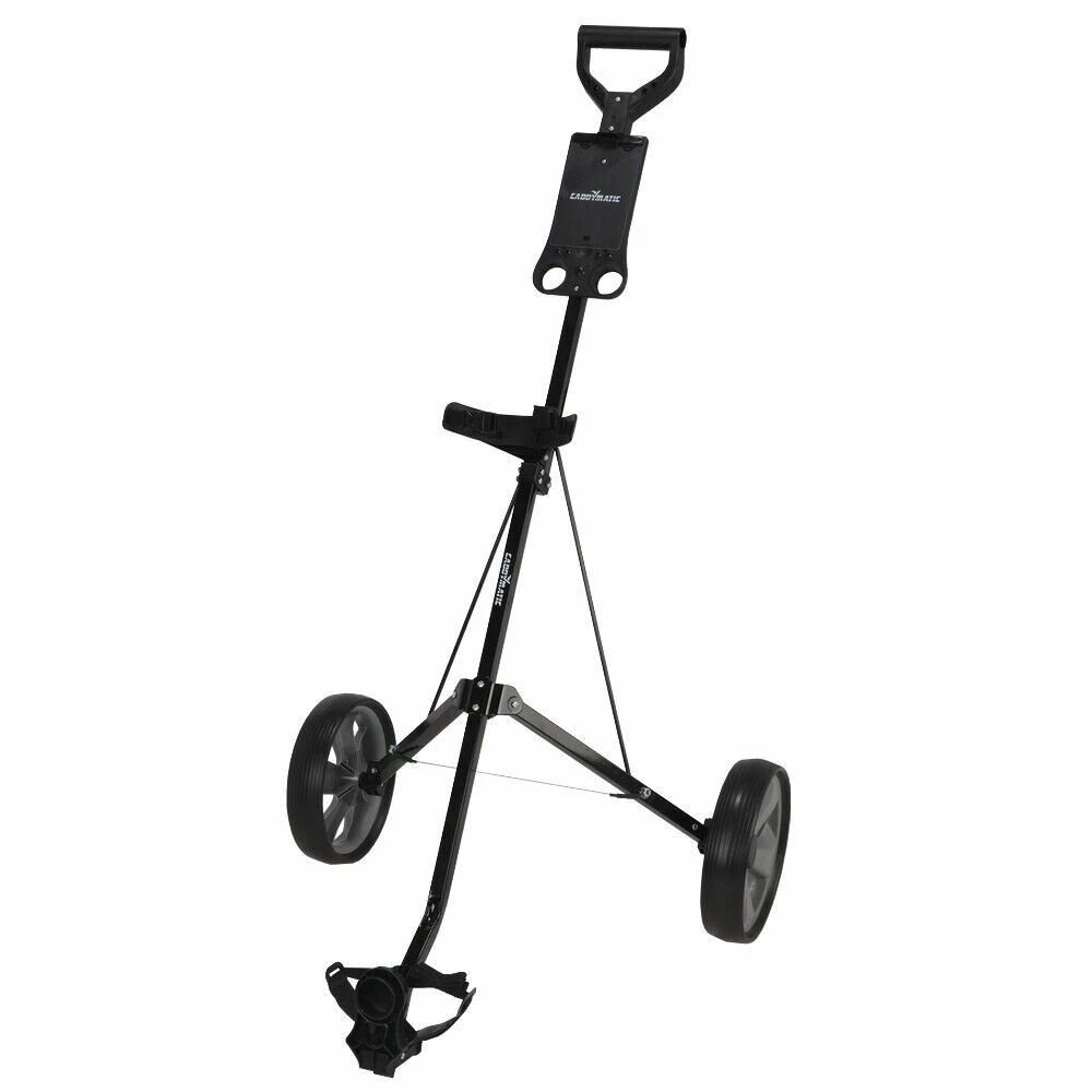 Caddymatic Golf I-Trac 2 Wheel Folding Golf Cart Black/Gray 2 Caddymatic Golf I-Trac 2 Wheel Folding Golf Cart Black/Gray - Image 2