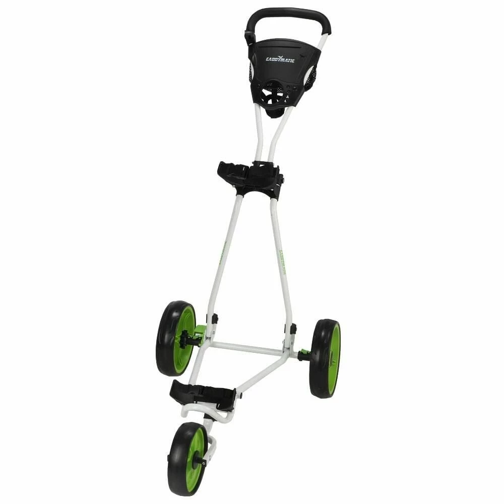Caddymatic Golf Continental 3 Wheel Folding Golf Push/Pull Cart White/Green 4 Caddymatic Golf Continental 3 Wheel Folding Golf Push/Pull Cart White/Green - Image 4