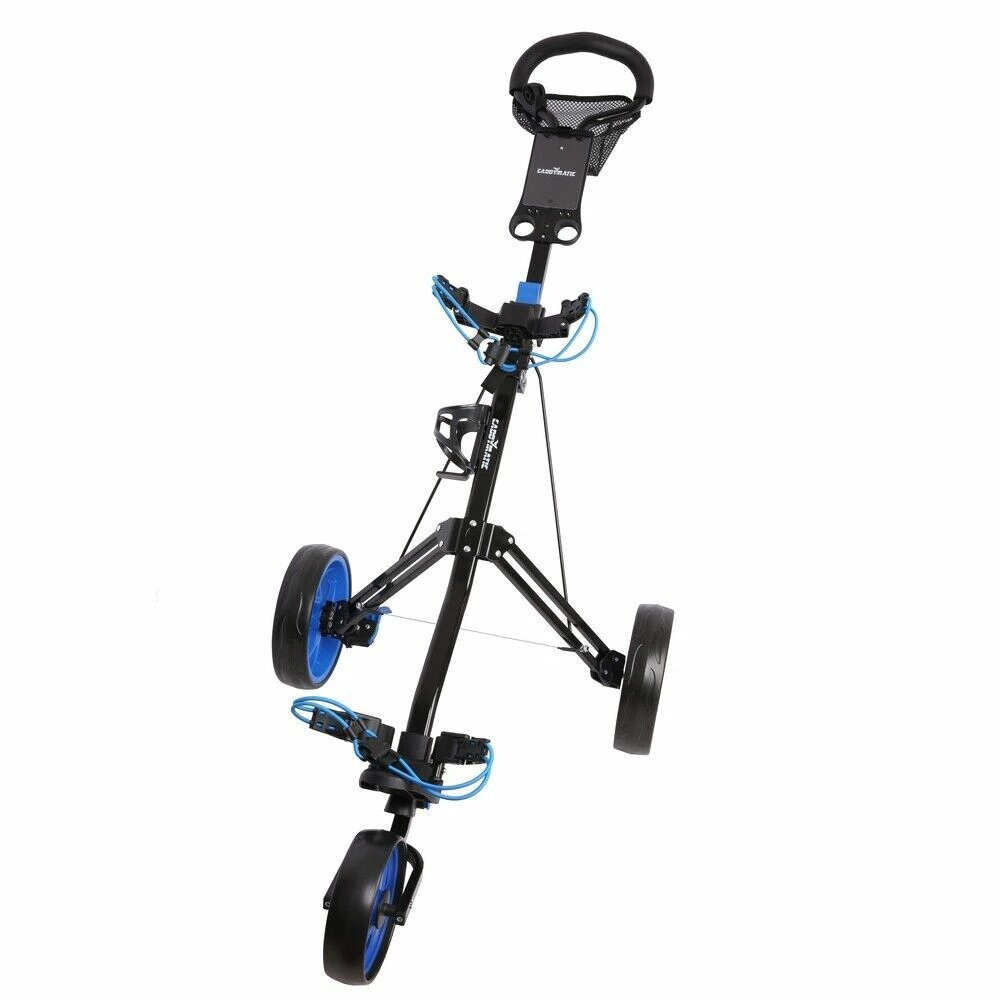 Caddymatic Golf Pro Lite 3 Wheel Golf Cart Black/Blue 1 Caddymatic Golf Pro Lite 3 Wheel Golf Cart Black/Blue