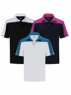 Forgan Of St Andrews Block Panel Premium Golf Polo Shirts 3 Pack - Mens
