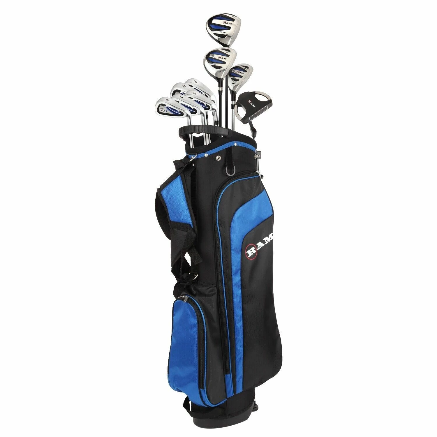 Ram Golf EZ3 Tall Mens +1" Golf Clubs Set With Stand Bag - Graphite/Steel Shafts 1 Ram Golf EZ3 Tall Mens +1" Golf Clubs Set With Stand Bag - Graphite/Steel Shafts