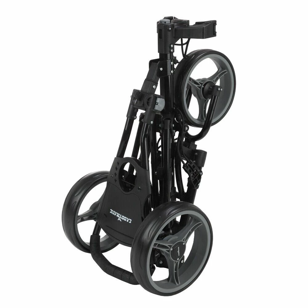 Caddymatic Golf X-Lite One-Click Folding Pull/Push Golf Cart Black 3 Caddymatic Golf X-Lite One-Click Folding Pull/Push Golf Cart Black - Image 3