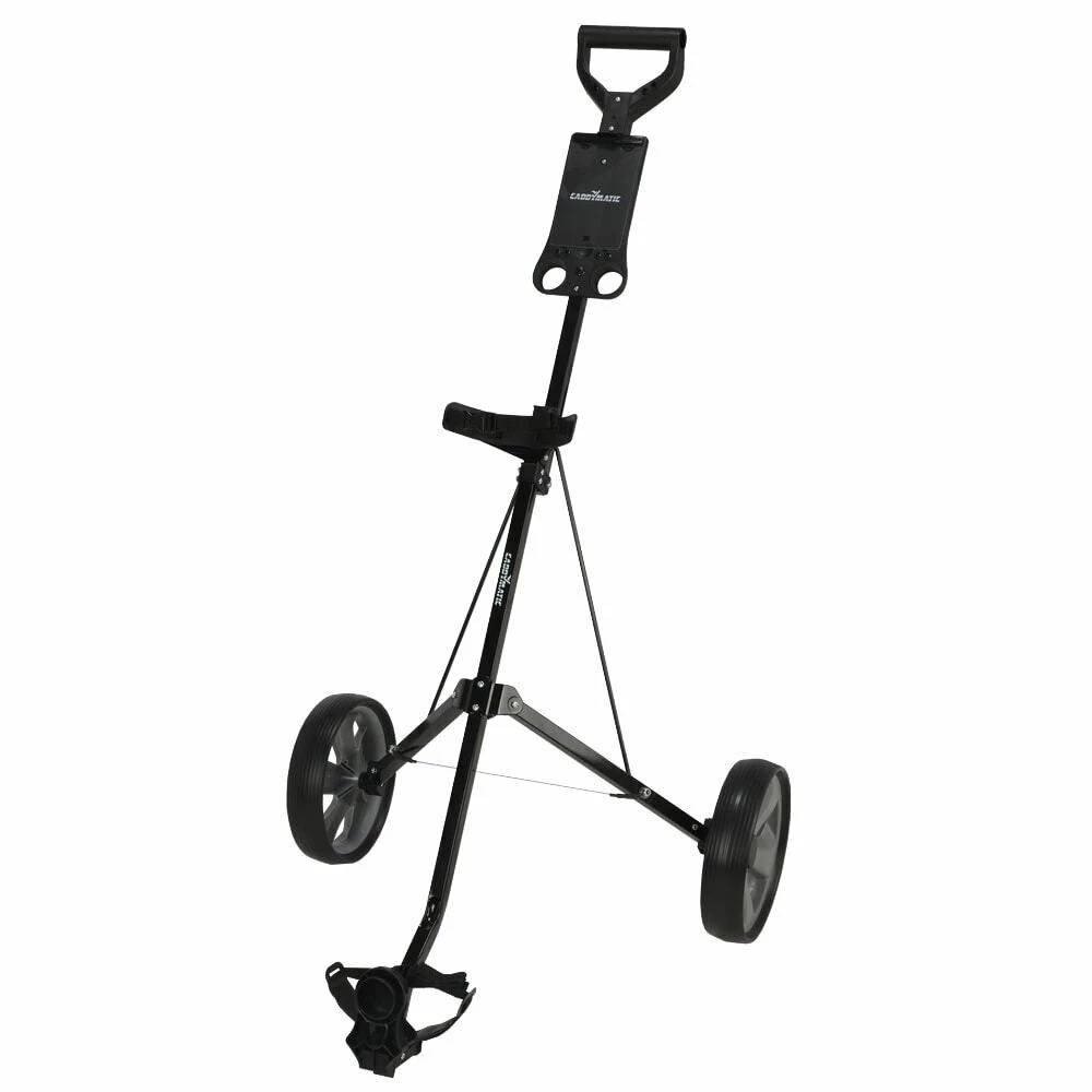 Caddymatic Golf I-Trac 2 Wheel Folding Golf Cart Black/Gray 4 Caddymatic Golf I-Trac 2 Wheel Folding Golf Cart Black/Gray - Image 4