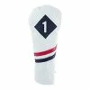 Ram Golf Premium Vintage Style PU Leather Headcovers, Retro White, Driver