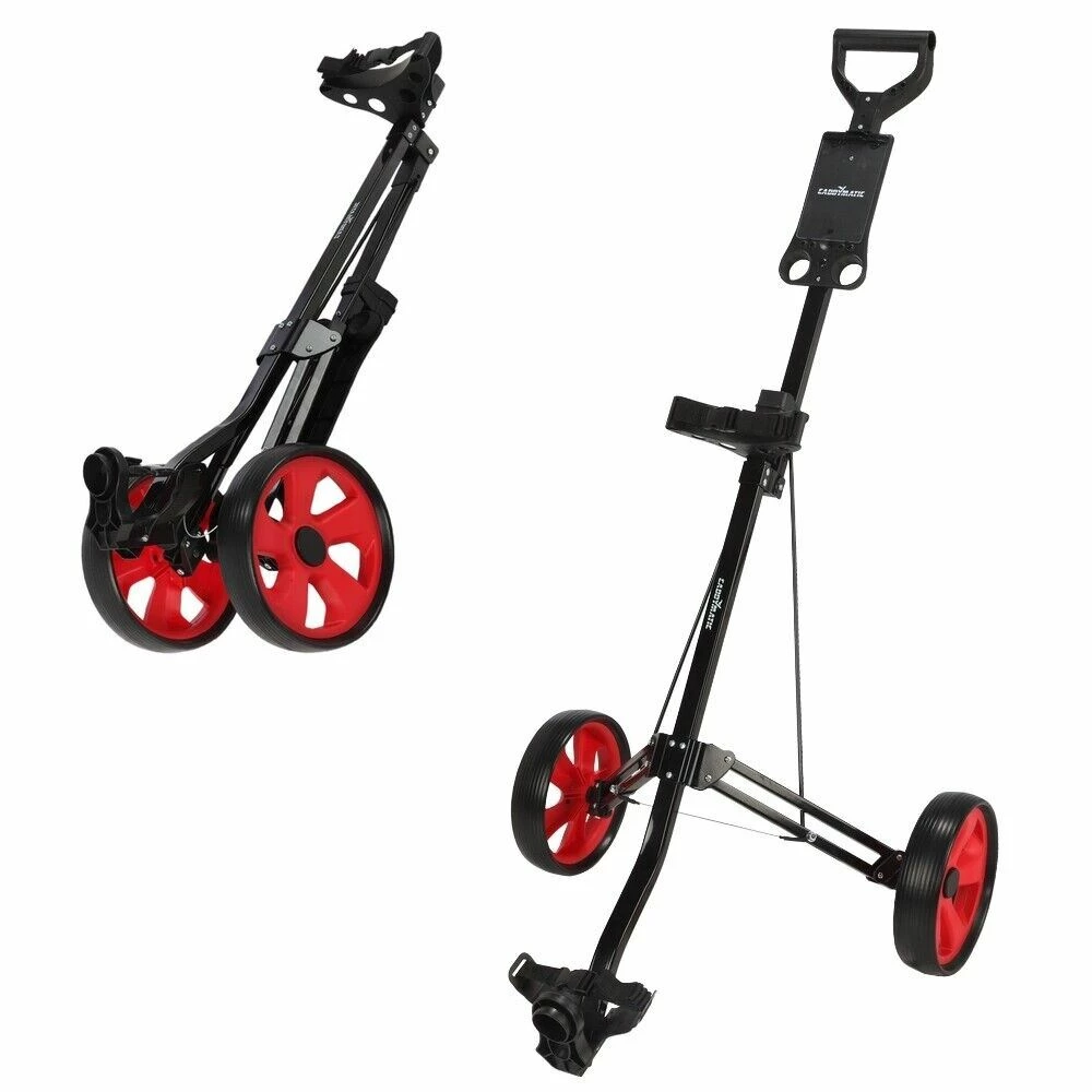 Caddymatic Golf Lite Trac 2 Wheel Folding Golf Cart Black/Red 1 Caddymatic Golf Lite Trac 2 Wheel Folding Golf Cart Black/Red