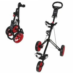 Caddymatic Golf Pro Lite 3 Wheel Golf Cart Black/Red