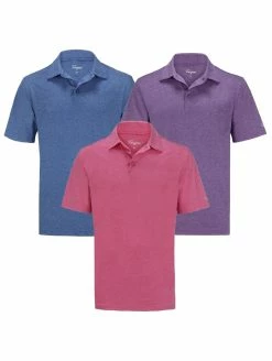Forgan Of St Andrews Premium Heather Golf Polo Shirts 3 Pack - Mens