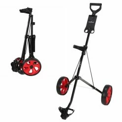 Caddymatic Golf I-Trac 2 Wheel Folding Golf Cart Black/Red