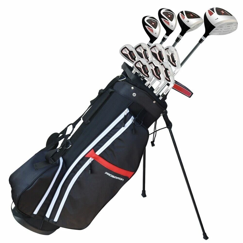 Prosimmon Golf X9 V2 Tall +1" Mens Graphite/Steel Golf Club Set &Bag -Stiff Flex 1 Prosimmon Golf X9 V2 Tall +1" Mens Graphite/Steel Golf Club Set &Bag -Stiff Flex