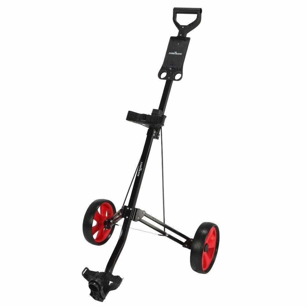 Caddymatic Golf Lite Trac 2 Wheel Folding Golf Cart Black/Red 2 Caddymatic Golf Lite Trac 2 Wheel Folding Golf Cart Black/Red - Image 2